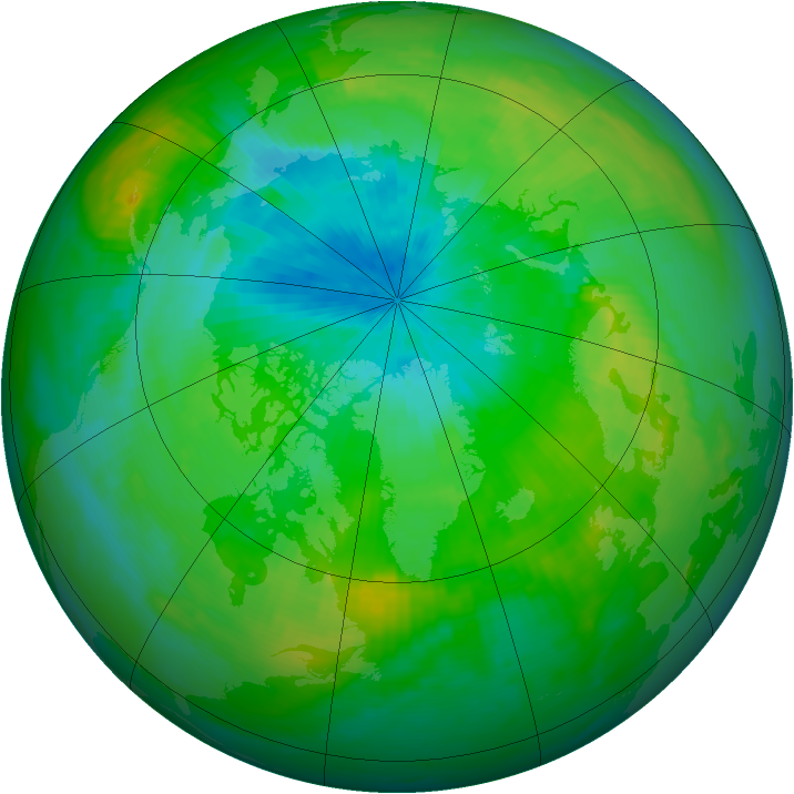 Arctic ozone map for 22 August 1982
